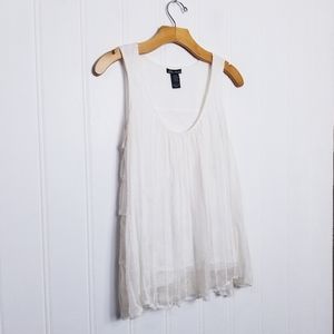 Ella Moss Silk Embroidered Tank S Boho Romantic Cottagecore Layered Top